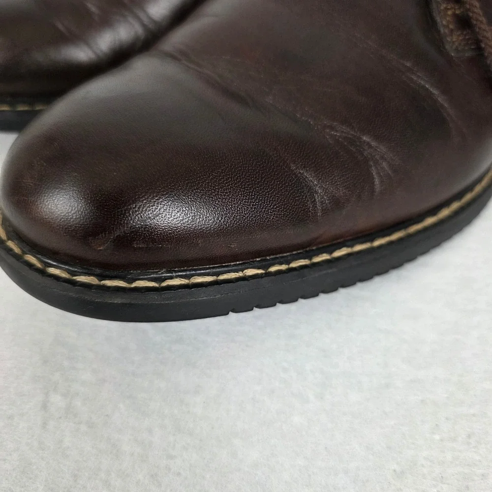 Timberland Mens 5511A Dark Brown Leather Chukka Boots Size 11.5 Lace Up Mid Top